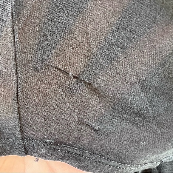 Eileen Fisher 100% Silk Casual Tank Dress Gathered Sheer overlay Black Large GUC - Picture 11 of 12